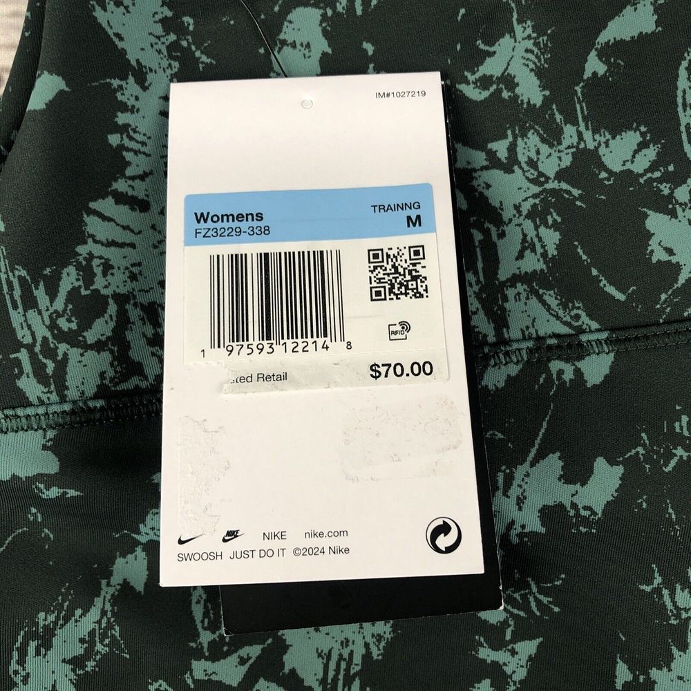 Nike One Printed High‎ Rise 7/8 Leggings Womens Medium FZ3229-338 Green Pattern - Picture 4 of 8